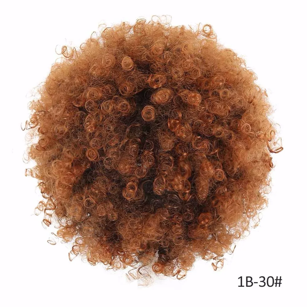 Synthetic Curly Hair Ponytail African American Short Afro Kinky Curly Wrap Synthetic Drawstring Puff Pony tail Hair Extensions (2)