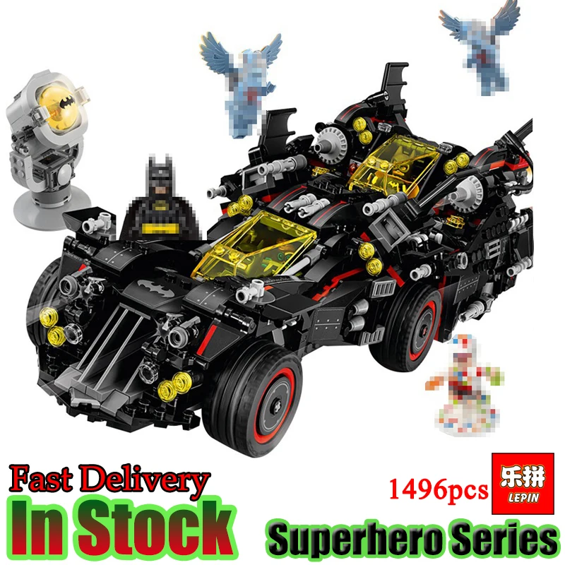 

Lepin 07077 Batman Movie The Ultimate Batmobile Bat Motorcycle Fighter Building Blocks Bricks Toys Gift For Children 70917