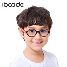 Iboode круглые силиконовые детские мягкие очки с защитой от Blu-ray, прозрачные линзы для мальчиков и девочек, защитные очки, удобные очки
