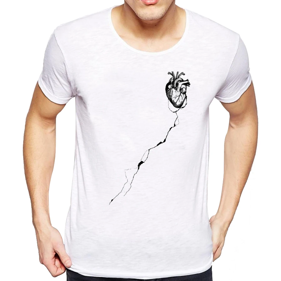 2019 Новая модная брендовая одежда с принтом черного сердца, с круглым вырезом, с короткими рукавами, для мальчиков, Мужская футболка