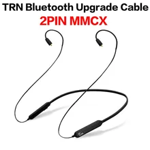 TRN BT3 2Pin 0.75MM 0.78MM MMCX Wireless Bluetooth 4.1 Cable HIFI Earphone 2PIN Cable Support Apt-X Aptx Use For V10 KZ ZS6 ZS10 bgvp m1 apt x bluetooth v4 2 cable for mmcx earphones hifi 8 core occ silver plated cable with microphone for shure for ue