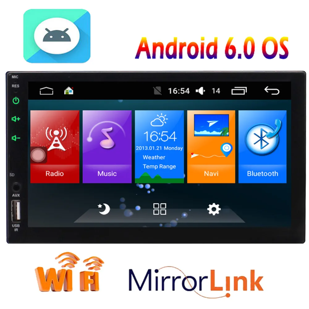 

Android 6.0 System in Dash 7'' Double 2 Din Head Unit Car Stereo am FM RDS Radio MP5 Player GPS Navigation Bluetooth WIFI 4G/3G