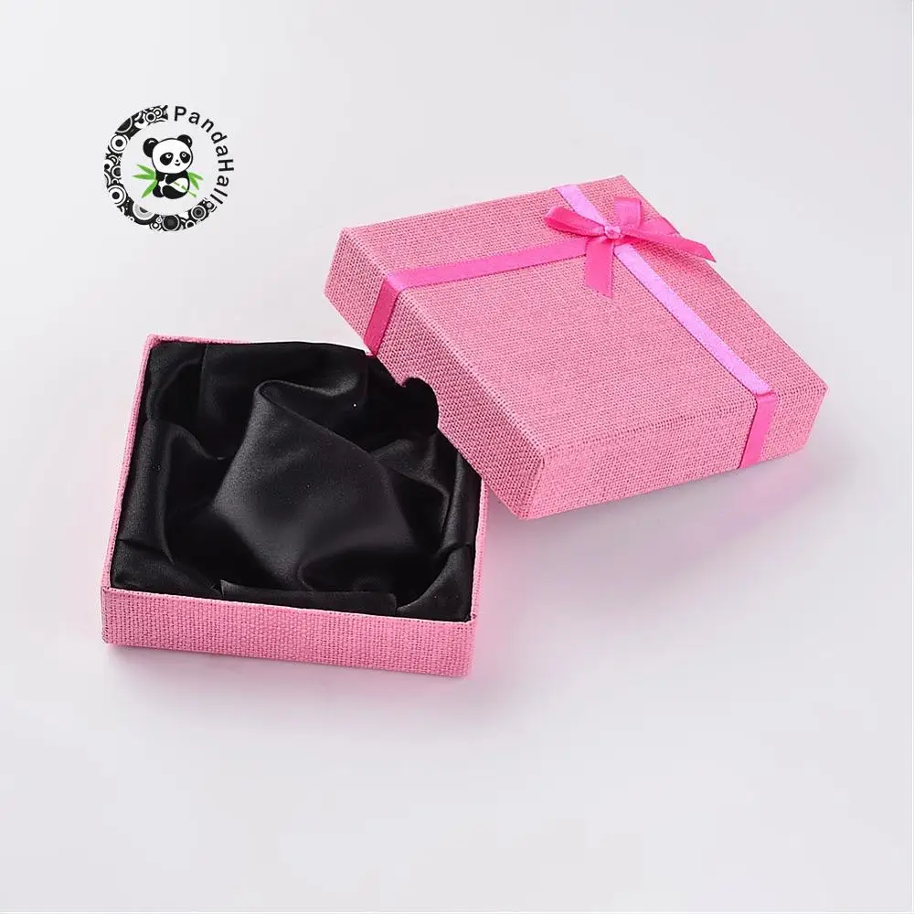 Квадратная картонная коробки для браслетов, смешанные Цвет, 9,1x9,2x2,2 см