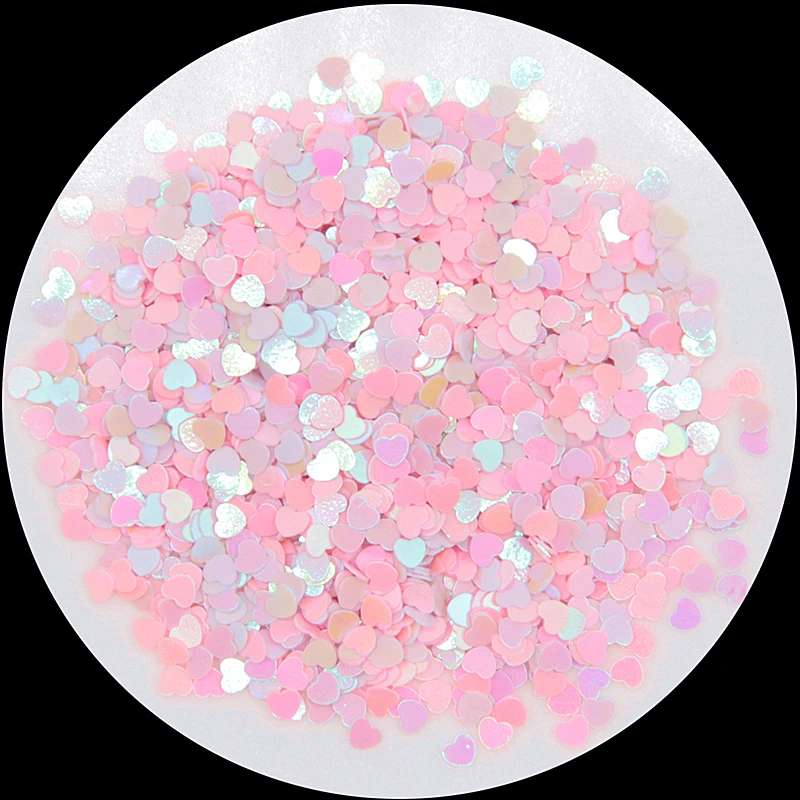 3 мм 4 мм блеск в форме сердца для ногтей Блестящий AB Цвет Блестки для девочек DIY ручной работы Маникюр Аксессуары для ногтей 10 г 20 г - Цвет: Pink White