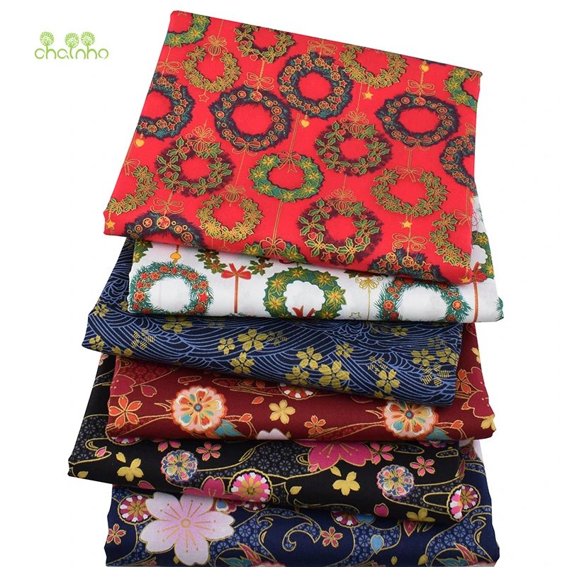 Chainho, серия Bronzing, печатная саржевая хлопчатобумажная ткань, для поделок шитья для детей и детей, подушка, материал, полуметр