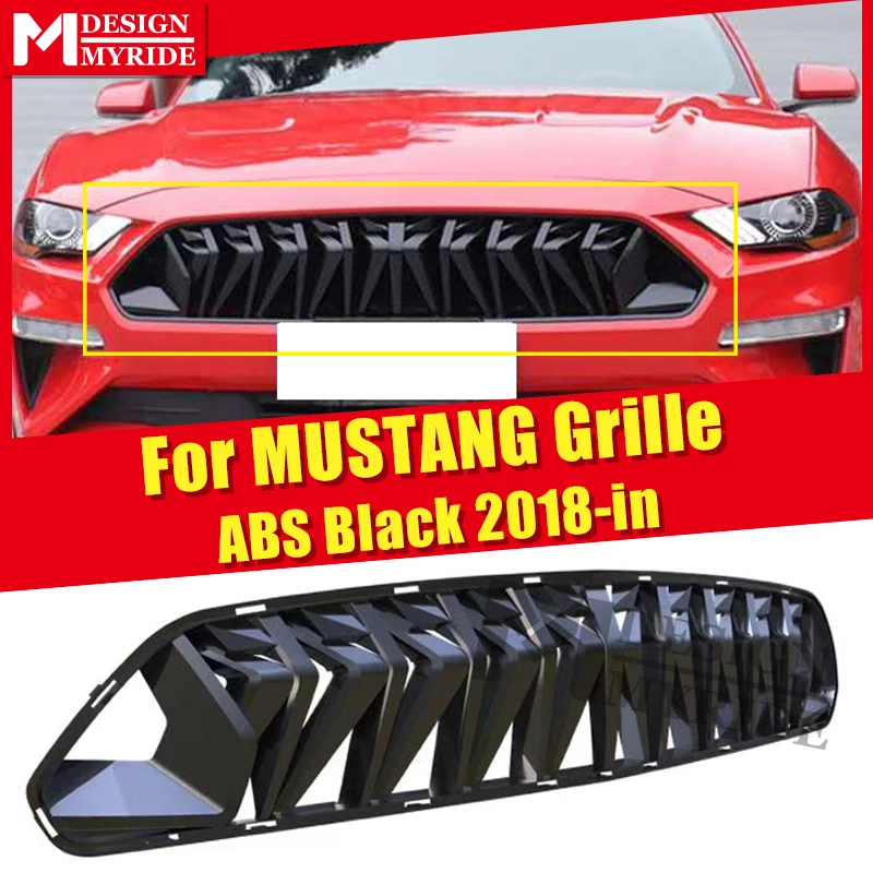 Для MUSTANG решетка гриль ABS глянцевый черный 1:1 замена подходит для Ford MUSTANG LCI передний бампер грили Автомобиль Стайлинг украшения 18