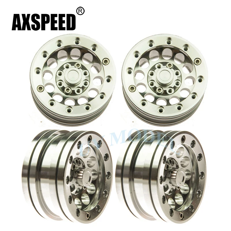 

4PCS 1/10 scale RC Climb Car 1.9" Beadlock Crawler Wheels/Rims For RC4WD SCX10 CC01 Alloy Aluminum Spoke Wheel Rim