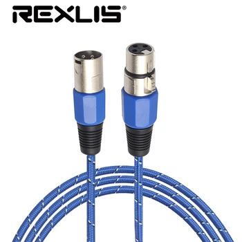 

REXLIS Microphone Audio Connector 3pin XLR male to female Mic Microphone Extension Audio Cable Cord for Microphone Mixer