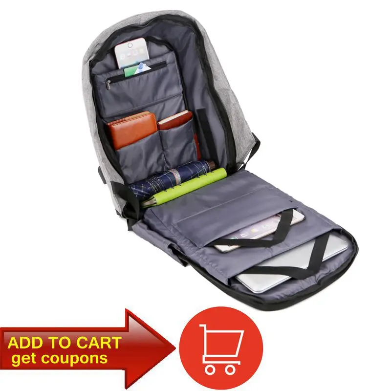 Men Anti theft Backpack USB Charging 15.6 Laptop Backpack Multifunction Waterproof Travel Bagpack w