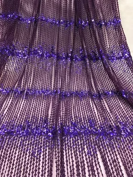 

5 colors beautiful sequins lace fabric yaking-62206 Newest fringel tessel Embroidered tulle mesh fabric