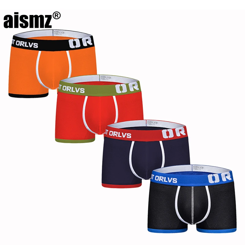 Aismz 2019 боксеры мужское нижнее белье 4 шт./лот хлопковые мужские трусы Calzoncillos