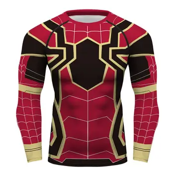 

custom rashguards cosplay superheroes t shirt compression shirt men long t-shirts spider shirt camisa boys man tops mma
