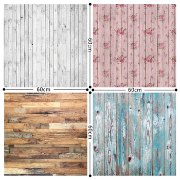 

HUAYI 4pc 2x2ft wood floor backdrop vinyl photography backdrops photo props background Small object shooting GY-005