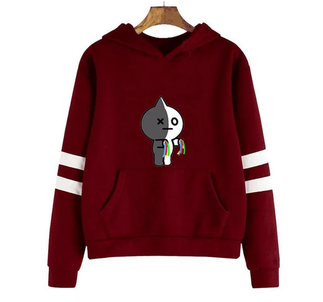 Love Yourself Oversized Hoodies Sweatshirts Bangtan Boy Women Men Bt21 Cute Harajuku Kawaii BTS Sweatshirt Kpop Hoodie Dropship