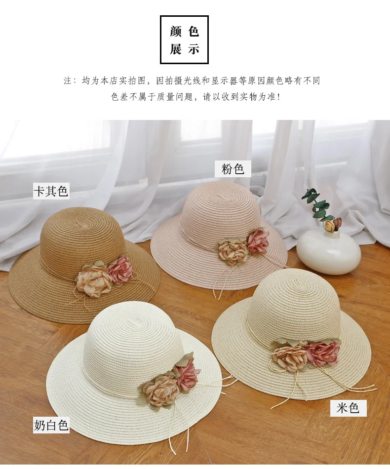 Солнцезащитная Кепка солнцезащитный крем для женщин Дорожная пляжная кепка Baitao летняя морская Цветочная Соломенная шляпка защита от ультрафиолета
