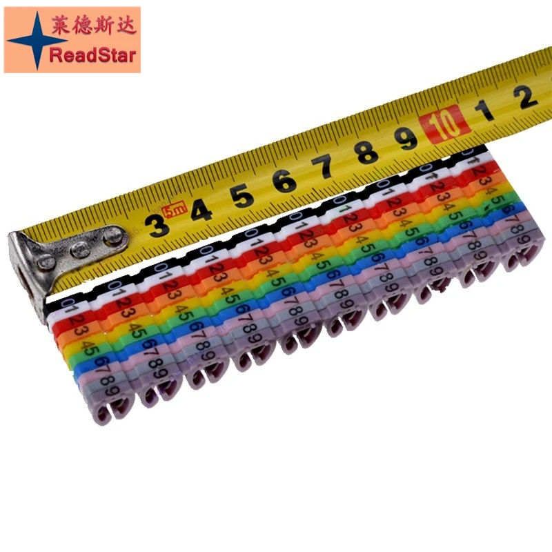 

[ReadStar]100PCS/LOT 7mm CAT6 network cable number marker clip 0-9 numbers cable markers 100pcs each retail packing