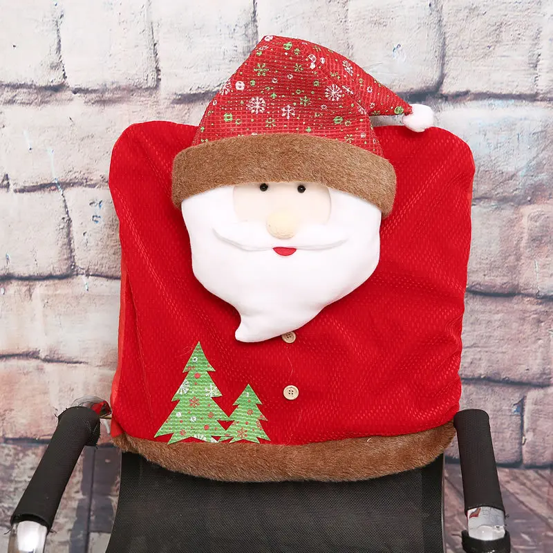 

New Year Christmas Decorations Chair Back Covers Dining Seat Santa Claus Christmas Grandma Chair Hats For Home Party Decor 25