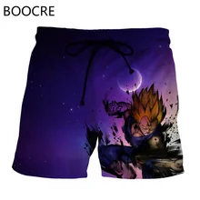 Dragon Ball Z Супер мужские летние повседневные шорты Super Saiyan vegeta Son Gohan Dragon Ball 3D пляжные шорты с рисунком плюс размер