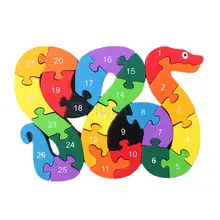 Дети Деревянный пазл-змея развивающие игрушки