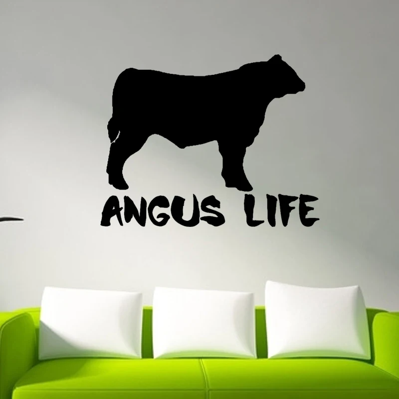 Hot Angus Life Funny Christmas Dairy Cow Animal Prints Vinyl Decals