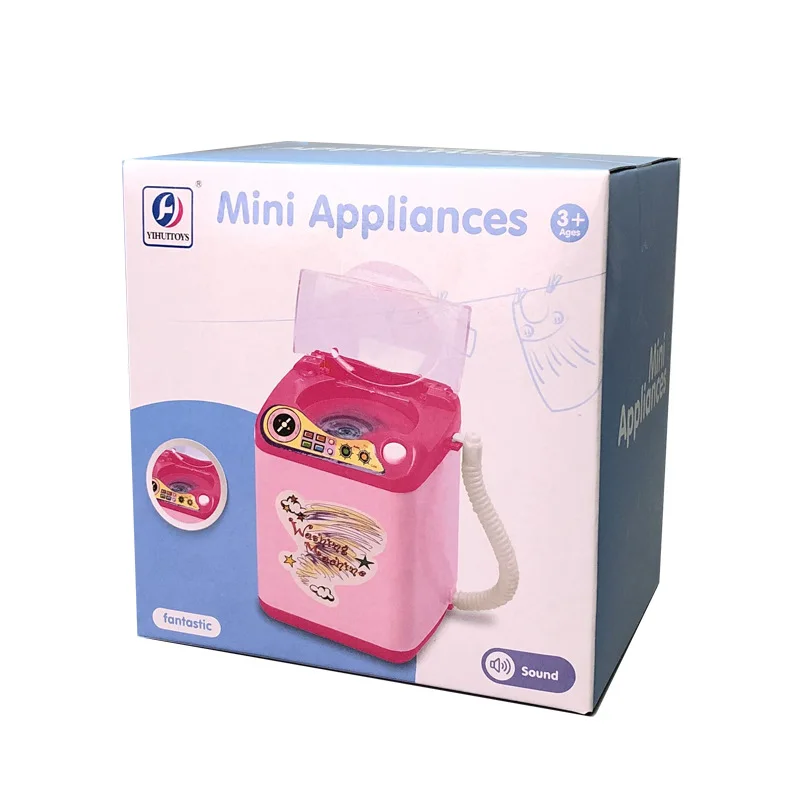 Мини-моделирование для детей ролевые электрические милые косметические Порошковые слойки стиральная машина очиститель кистей для макияжа инструменты для шайбы