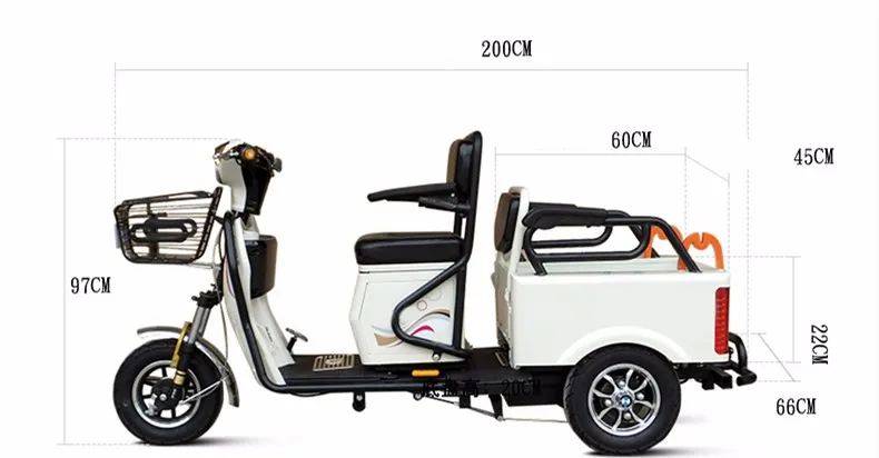 Clearance New design double luxury foldable 48v 500w three wheel electric scooter/handicapped scooter 1 Clearance New design double luxury foldable 48v 500w three wheel electric scooter/handicapped scooter 1