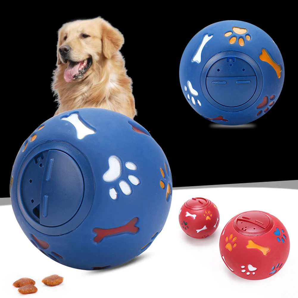 Pet Feeding Balls Food Leaking Dog Training Playing Toys Bones Paw