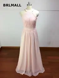 2019 карамельный цвет платья подружки невесты индивидуальный заказ шифон Холтер дешевые плюс размеры Дешевые Новое поступле