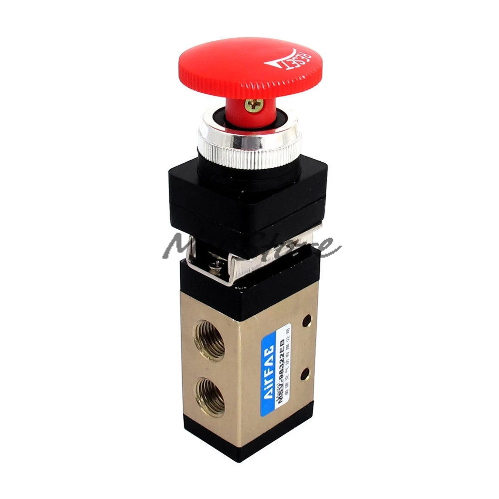 1/4"PT 2 Position 3 Way Latch Mushroom Button Pneumatic Mechanical