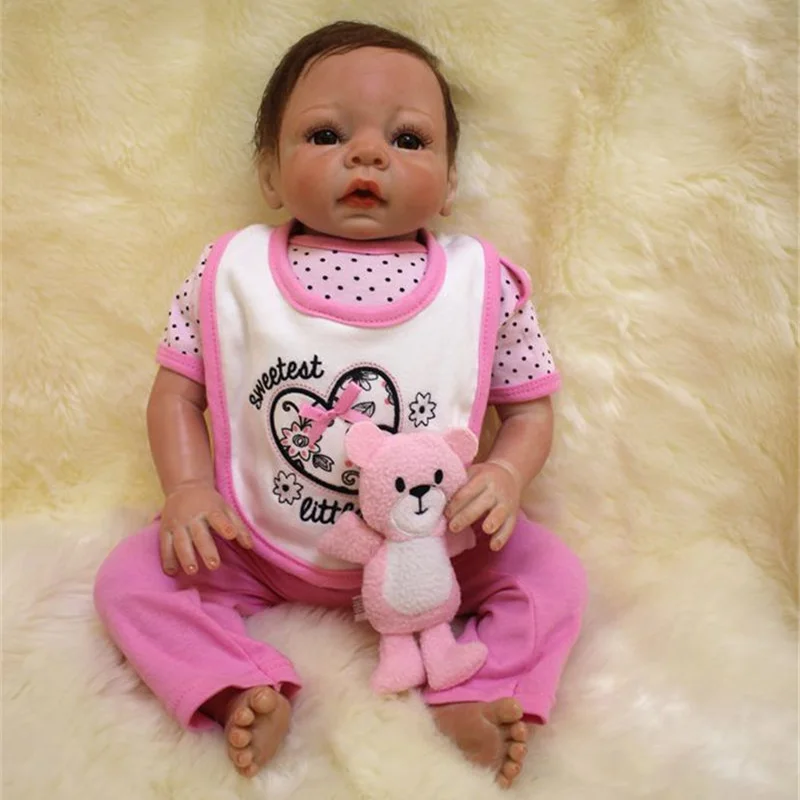 silicone reborn baby doll newborn accompany sleeping doll reborn babies Children Kid Baby toy Christmas birthday gift brinquedos