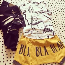 New Design Stylish Painting Child Summer T-shirt Black White Short Sleeve Cotton Toddlers Clothes Boys Girls Ropa