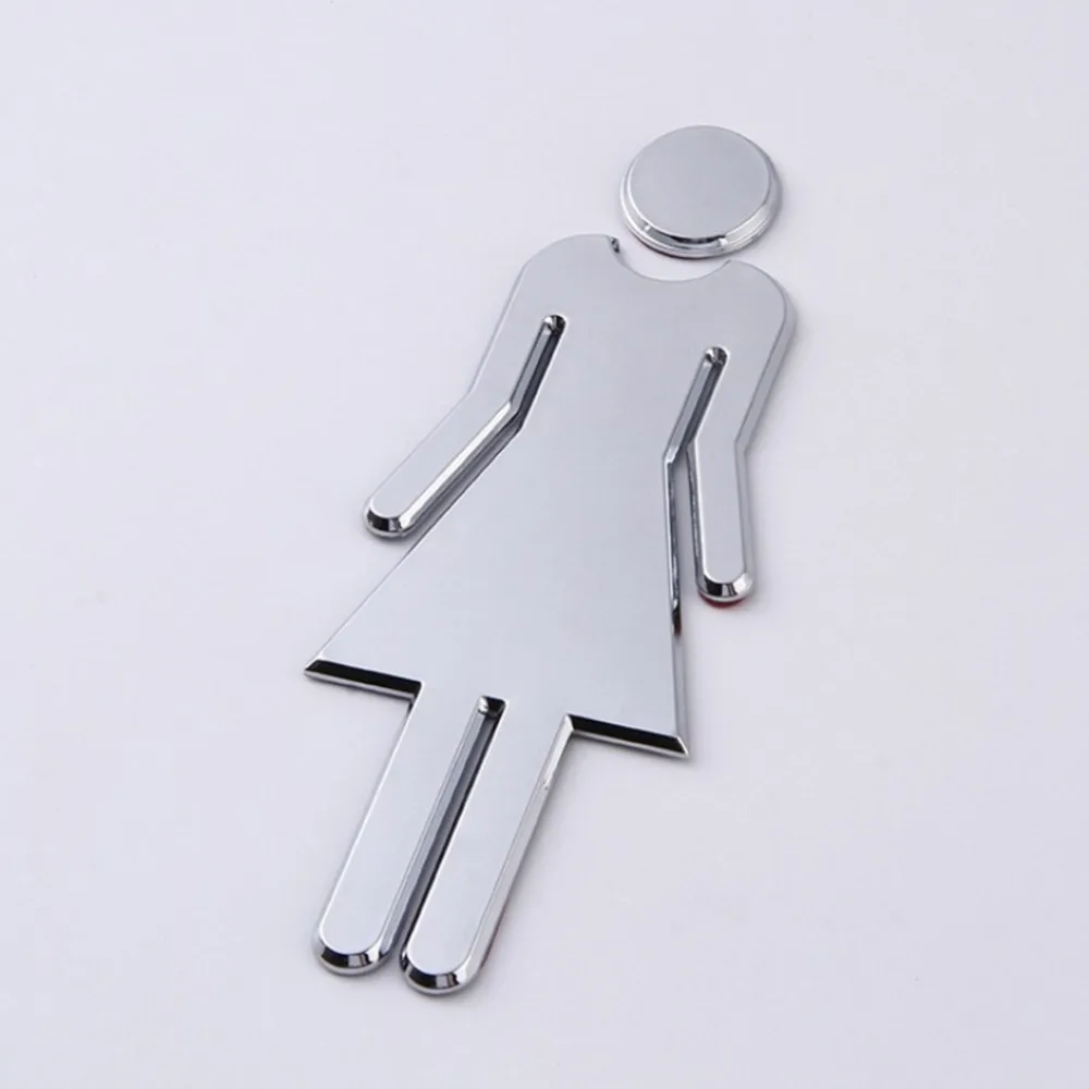 12 см/4,7" пара 3D мужские и женские знаки для туалета акриловый символ унитаза клейкая табличка на дверь унитаза для отеля офиса ресторана