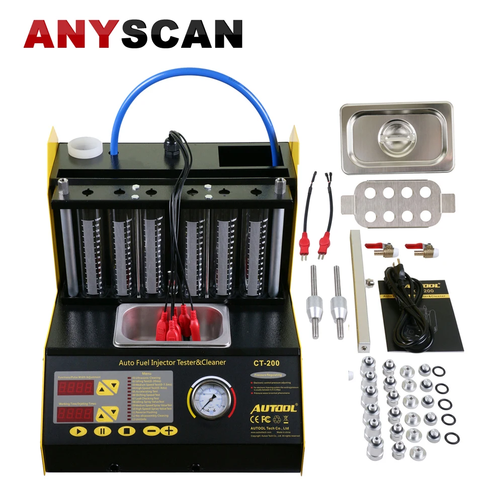 

AUTOOL CT-200 110V/220V Fuel Injector Cleaner and Tester Automotive Fuel Cleaning Tools with English Panel