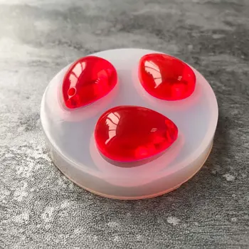 

Hot Resin Casing Craft Jewelry Making Tool 3 Holes Waterdrop Jewelry Mold DIY Silicone Pendant Water Drop Gem Mold