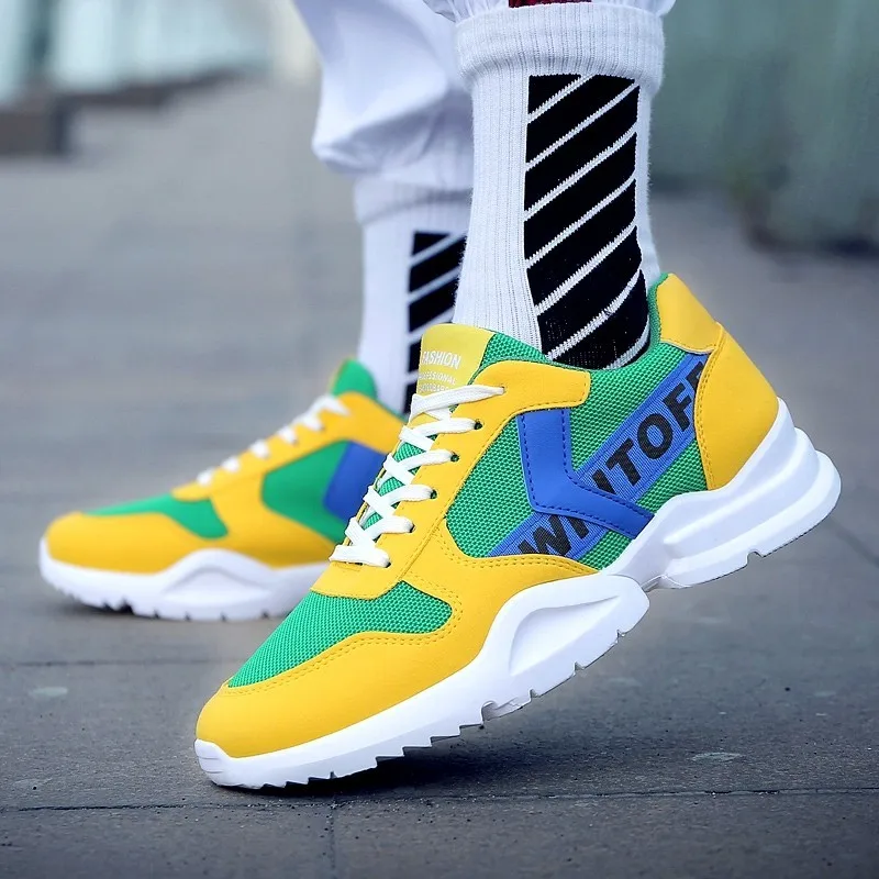 

Shoes Men Sneakers Summer Trainers Ultra Boosts Baskets Homme Air Huaraching Breathable White Casual Shoes Men Krasovki Yellow