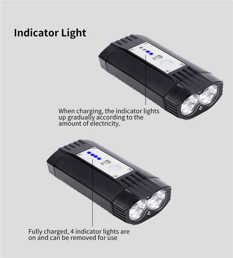 Discount WEST BIKING Bicycle Light USB Rechargeable Bike Headlight 500 Lumen 4000mAh T6 LED Waterproof Flashlight 3 Modes Cycling Lamp 10
