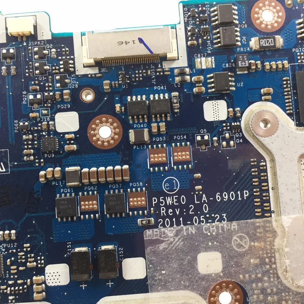KEFU P5WE0 LA-6901P اللوحة ل acer 5750 5750G 5755 5755G اللوحة المحمول HM65 GT520M/610 M الأصلي اختبار اللوحة