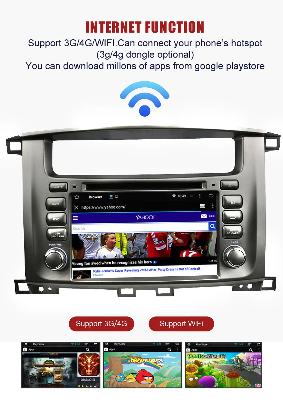 Clearance KANOR Android 9.0 Octa Core 2 Din Car Radio For Toyota Land Cruiser 100 Car Radio Audio Video Player 2 Din GPS Multimedia 7