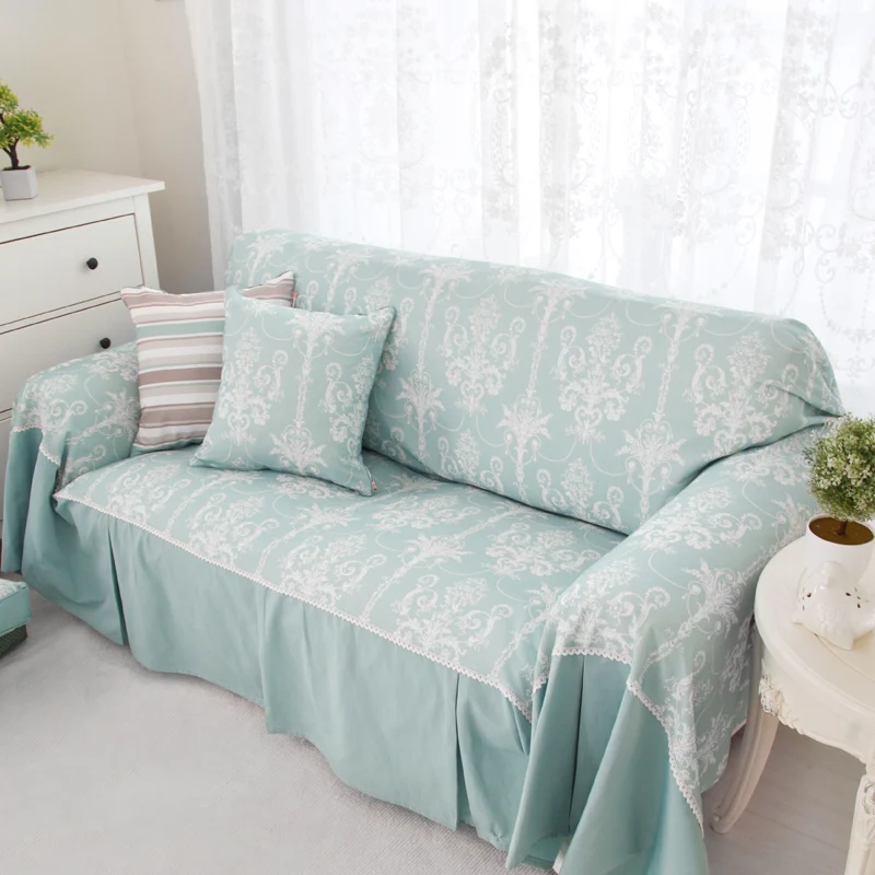 Europe Style Light Blue Sofa Cover Cotton Fl Europe Style Light Blue Sofa Cover Cotton Fl In From Home Garden On Aliexpress Alibaba Group