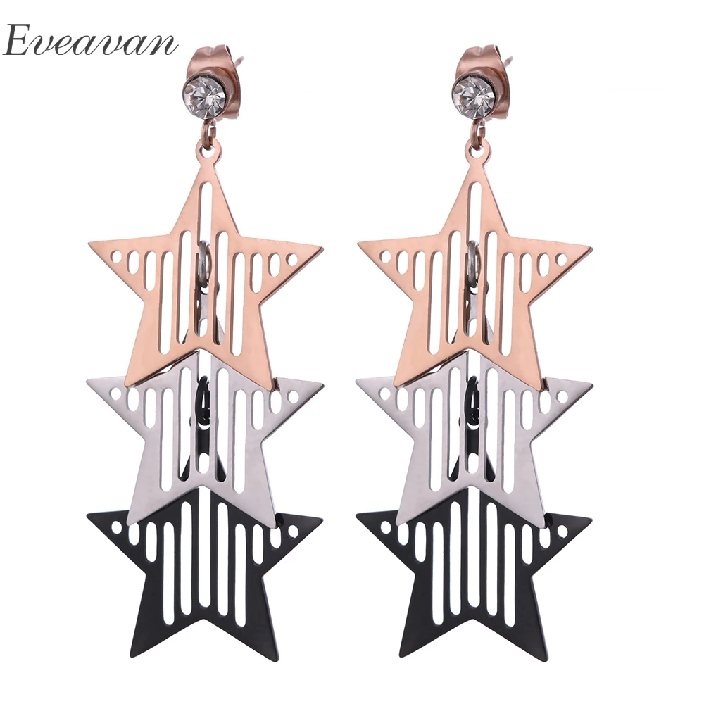 EUEAVAN 5 Pairs Styles Long Contrast Color Drop Dangle Earrings Unique Women Jewelry For Wedding Prom Pageant Party | Украшения и