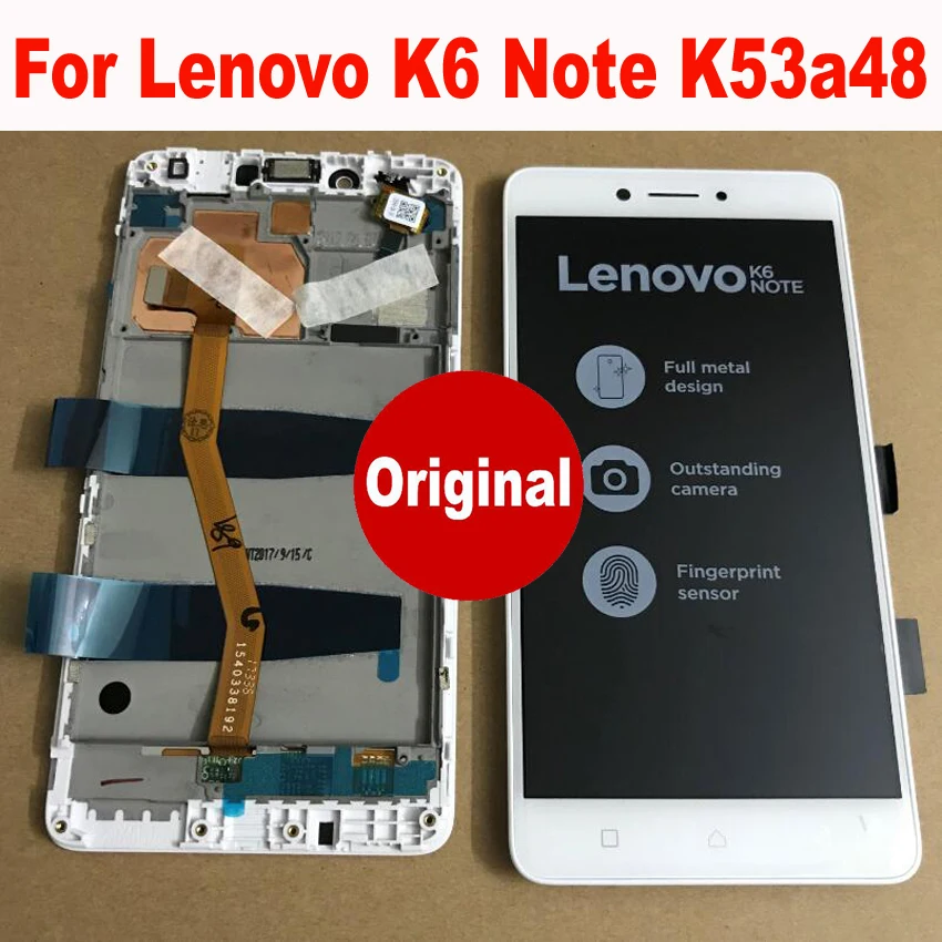 

100% Original New Sensor For Lenovo K6 Note k53a48 LCD Display Touch Panel Screen Digitizer Assembly with Frame Phone Parts