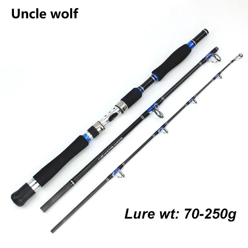 

Boat rod 3 Scetion 1.8M 1.95M 2.1M Spinning rod Lure wt 70-250g Super hard Fishing rod fishing iron pole