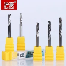 HUHAO 1PC 4mm one Flute Spiral Cutter router bit CNC end mill For MDF carbide milling cutter tugster steel router bits for wood