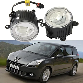 

9CM Led Fog Light Headlight 10W Cree chips With Halo ring DRL Lamp For Peugeot 207 307 407 607 5008 12-14 12V Led Drl daylight