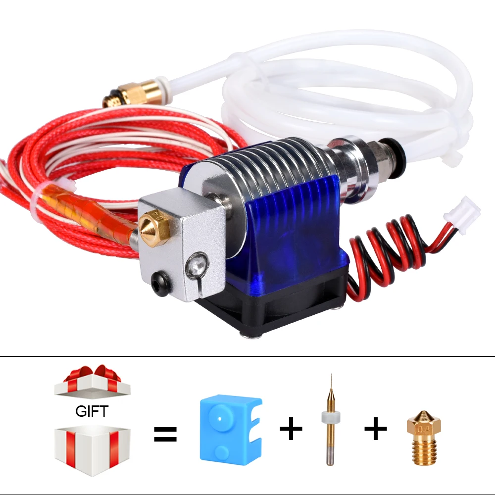 3D-принтеры Запчасти V6 J-head Hotend с один вентилятор охлаждения для 1,75 мм/3,0 мм нити Боуден Уэйд экструдер 0,2/0,3/0,4 мм Насадка