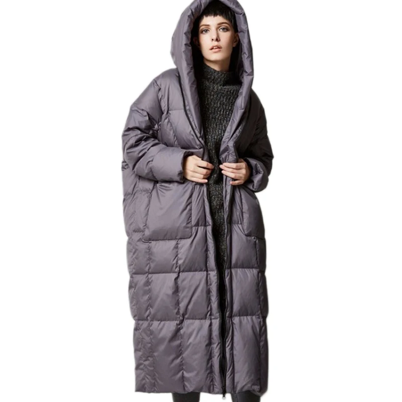 2019 Casual Jacket Thick Cocoon Long-Sleeved Hooded Womens Winter Down Jacket Large Pocket