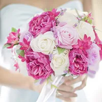 Iffo-New-Handmade-white-Pink-Austin-Rose-Bride-Bunches-Bridesmaid-Holding-flowers-Brilliant-Purple-Rose-Bride (3)_