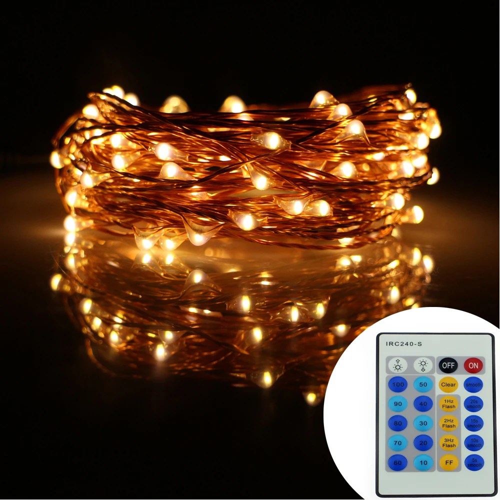 10m 100 Leds Copper Wire LED String Lights Starry Lights Decoration