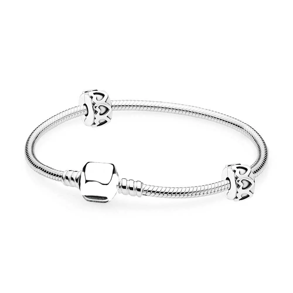 

NEW Book Di 100% 925 Sterling Silver MOMENTS Bracelet Starter Set fit DIY Original charm Bracelets jewelry A set of prices