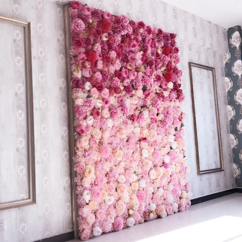 

Artificial flower wall 62*42cm rose hydrangea flower background wedding flowers home party Wedding decoration accessories